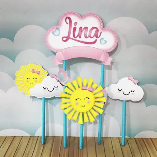 Topo de Bolo Sol Cute