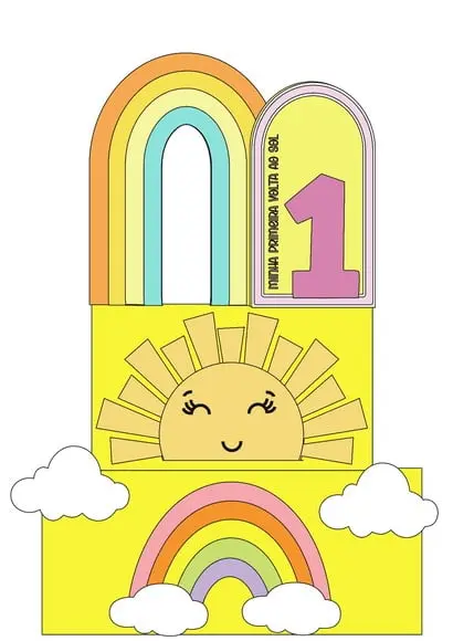 Topo de Bolo Sol Cute
