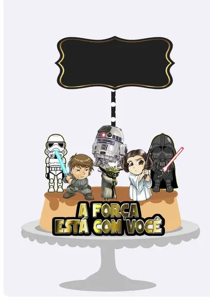 Topo de Bolo Star Wars
