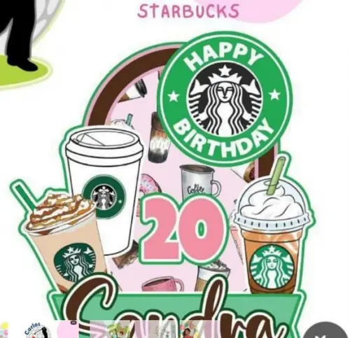 Topo de Bolo Starbucks