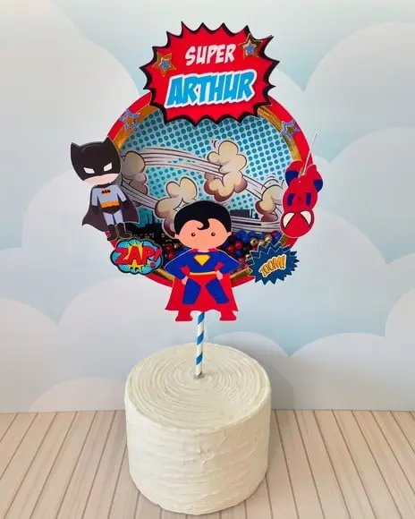 Topo de Bolo Super Herois