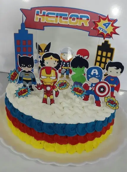 Topo de Bolo Super Herois
