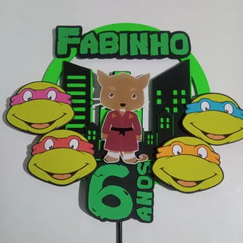 Topo de Bolo Tartarugas Ninja
