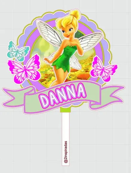 Topo de Bolo Tinker Bell
