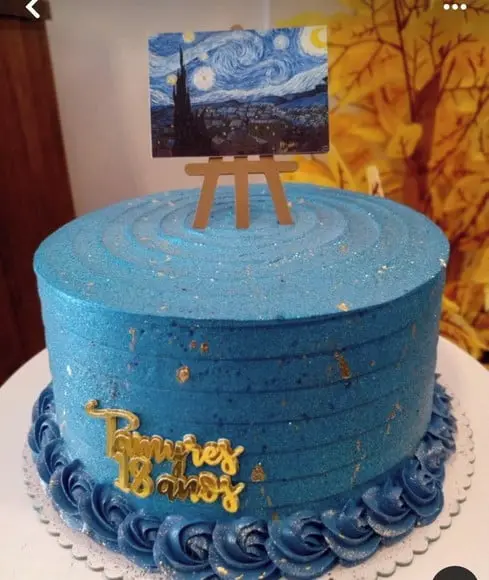 Topo de Bolo Van Gogh