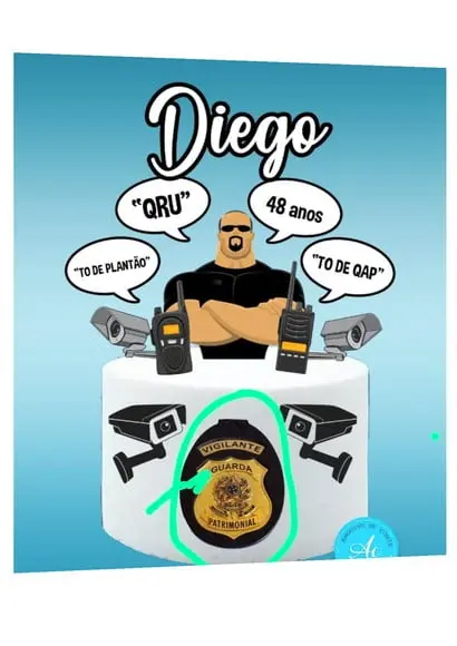 Topo de Bolo Vigilante