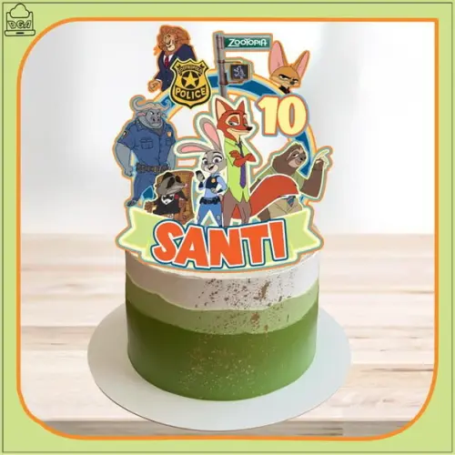 Topo de Bolo Zootopia