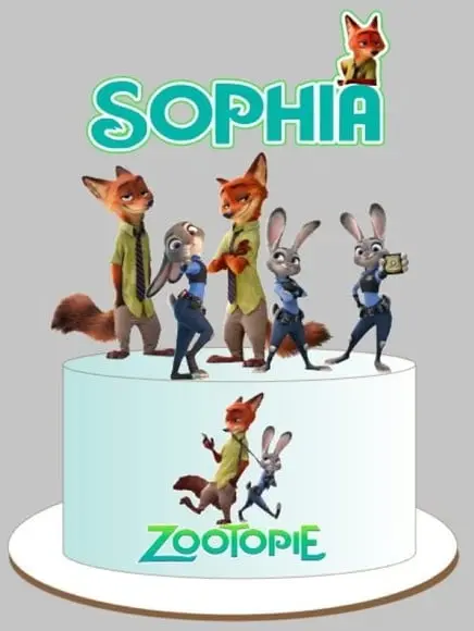 Topo de Bolo Zootopia