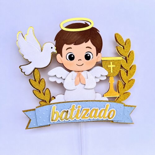 Arquivo de corte topo de bolo Batizado