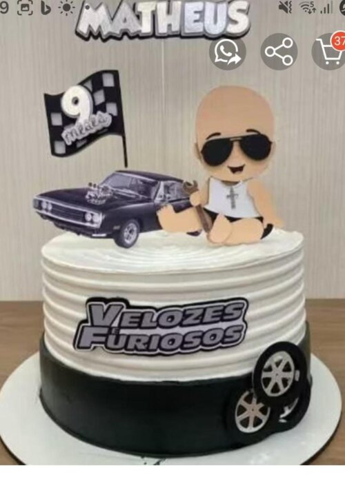 Topo de Bolo Velozes e Furiosos