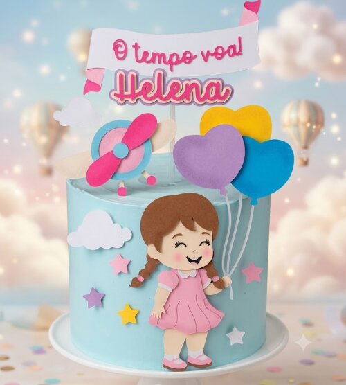 Arquivo de corte topo de bolo O tempo Voa