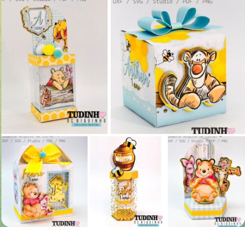 Arquivo de corte Festa Pronta Ursinho Pooh