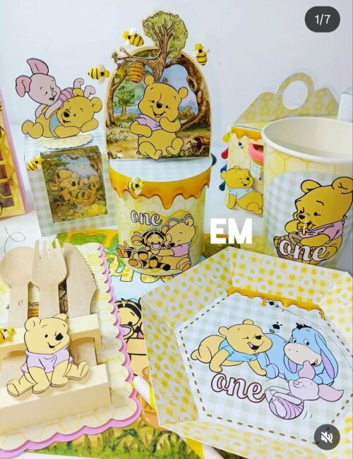 Arquivo de corte Festa Pronta Ursinho Pooh