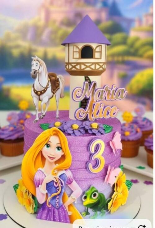Arquivo de corte topo de bolo Rapunzel