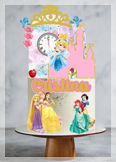 Arquivo de corte topo de bolo princesas