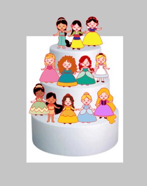 Arquivo de corte topo de bolo princesas