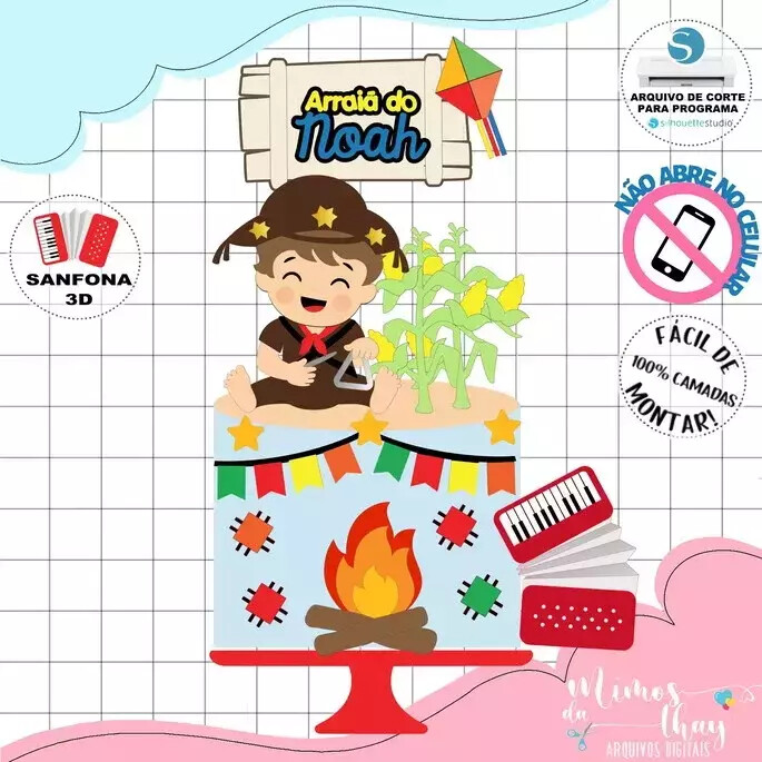 Arquivo de Corte: Topo Festa Junina Cangaceiro Arraiá 191 | Stud