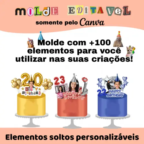 Arquivo de Corte: Cake Toppers