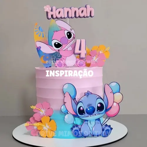 Arquivo de Corte: Topo de Bolo Stitch e Angel Cute #01