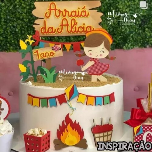 Arquivo de Corte: Topo de Bolo Festa Junina Menina Arraiá 160 | Studio