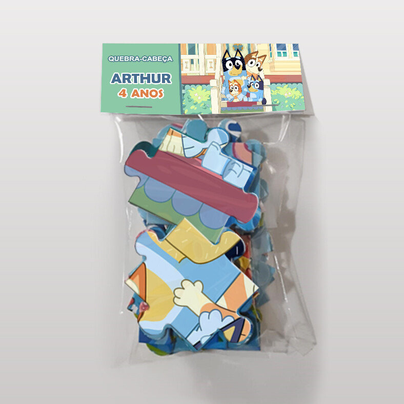 Quebra-Cabeça Bluey Personalizado (35 peças - Tamanho 28x17,5cm