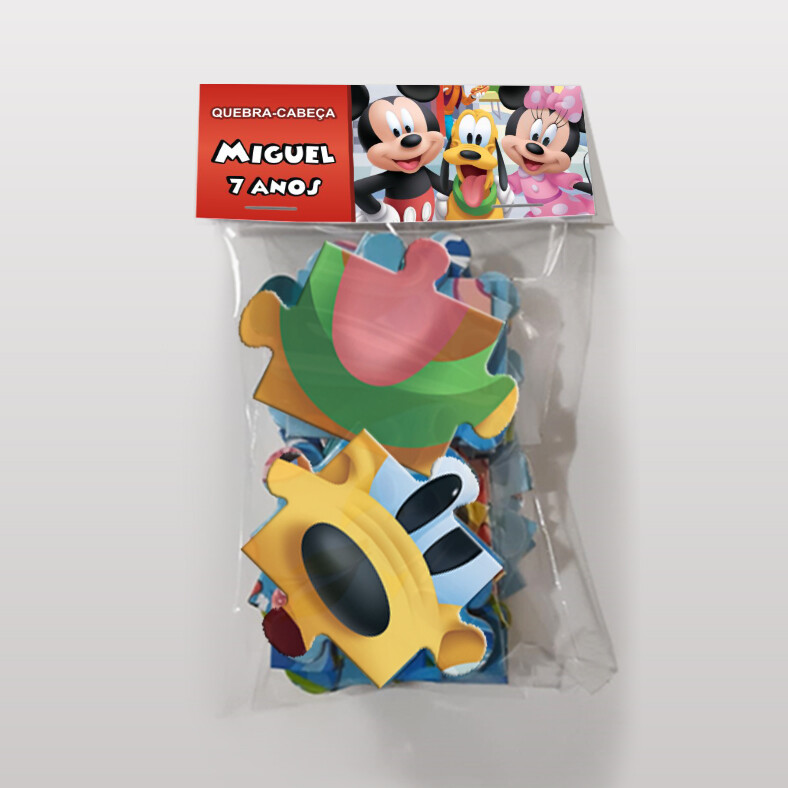 Quebra-Cabeça Mickey e Minnie Personalizado (35 peças - Tamanho