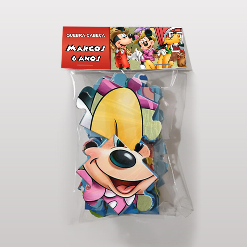 Quebra-Cabeça Mickey e Minnie Personalizado (35 peças - Tamanho