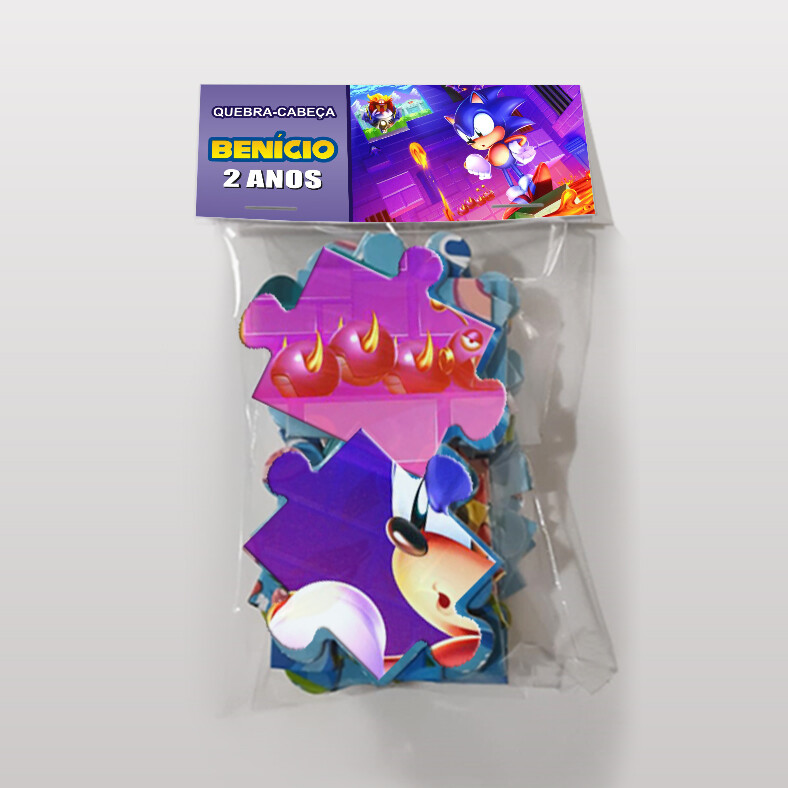 Quebra-Cabeça Sonic Personalizado (35 peças - Tamanho 28x17,5cm