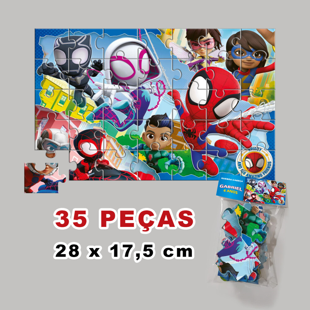 Quebra-Cabeça Spidey e Seus Amigos Espetaculares Personalizado (