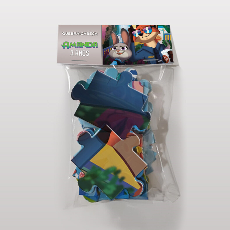 Quebra-Cabeça Zootopia Personalizado (35 peças - Tamanho 28x17,