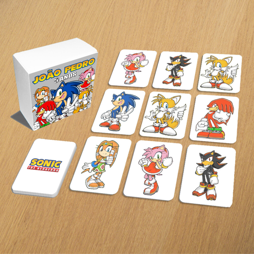 Jogo da Memória Sonic na Caixinha (12 Peças / 6 Pares)