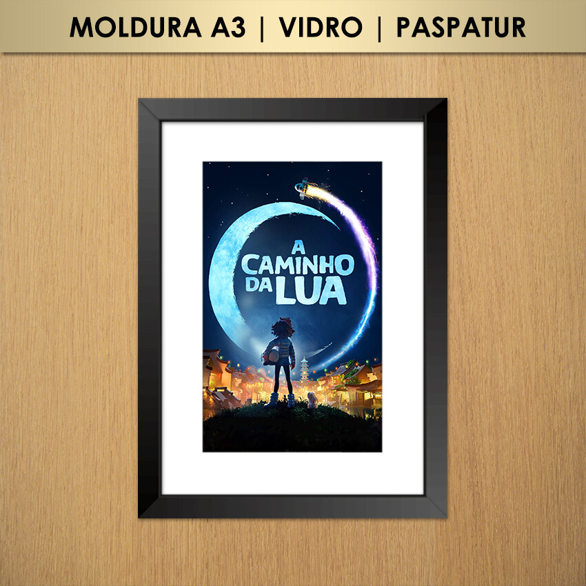 Quadro A Caminho da Lua (Moldura A3 com Vidro e Paspatur)