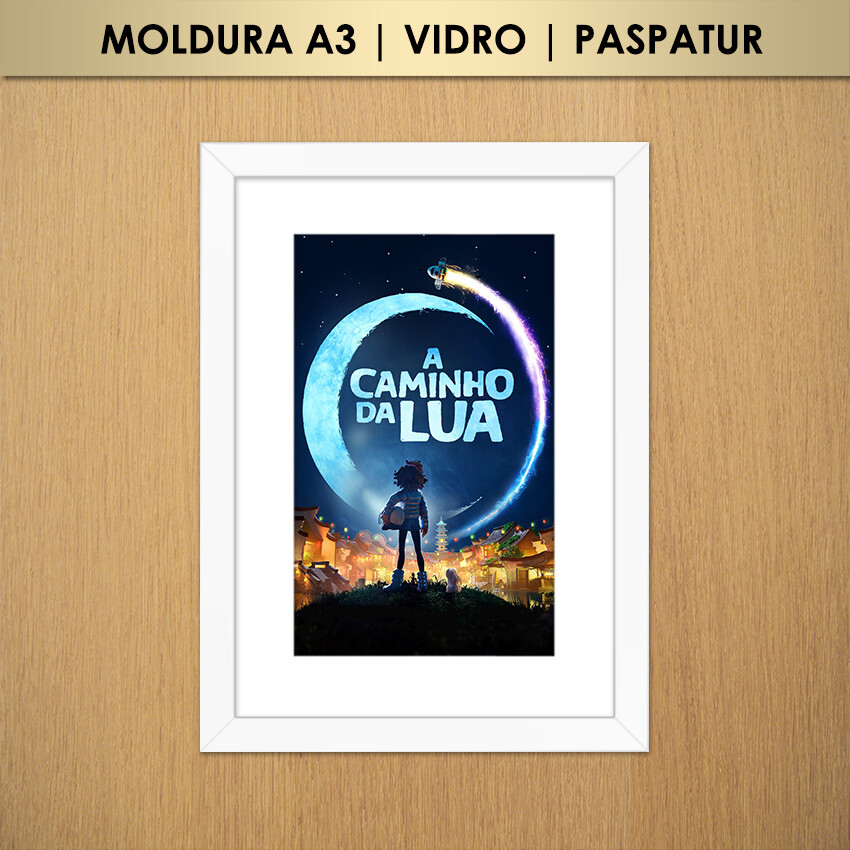 Quadro A Caminho da Lua (Moldura A3 com Vidro e Paspatur)