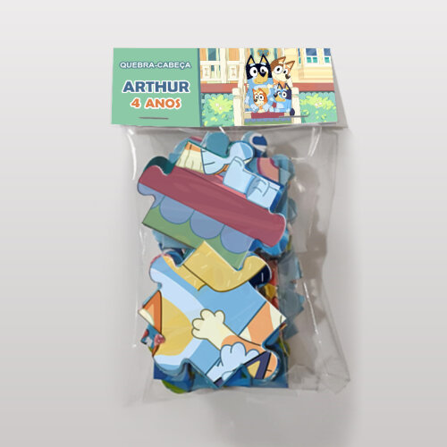Quebra-Cabeça Bluey Personalizado (35 peças - Tamanho 28x17,5cm