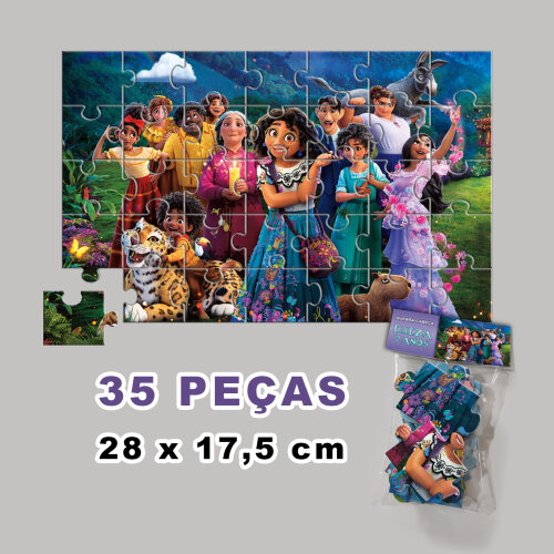 Quebra-Cabeça Encanto Disney Personalizado (35 peças - Tamanho 28x17,5cm)