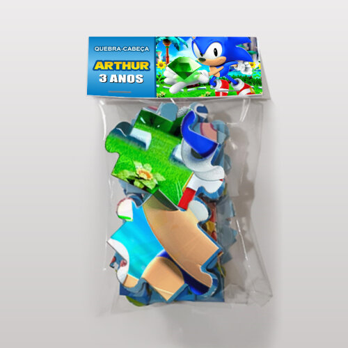 Quebra-Cabeça Sonic Personalizado (35 peças - Tamanho 28x17,5cm