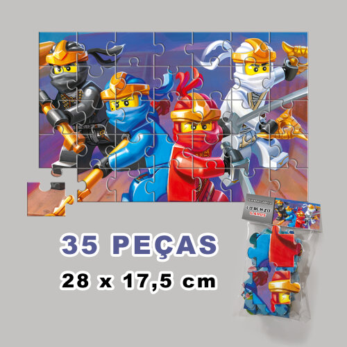 Quebra-Cabeça Ninjago Personalizado (35 peças - Tamanho 28x17,5cm)
