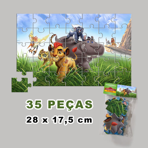 Quebra-Cabeça A Guarda do Leão Personalizado (35 peças - Tamanho 28x17,5cm)