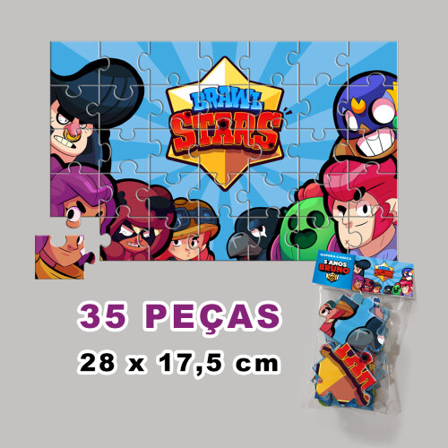 Quebra-Cabeça Brawl Stars Personalizado (35 peças - Tamanho 28x17,5cm)