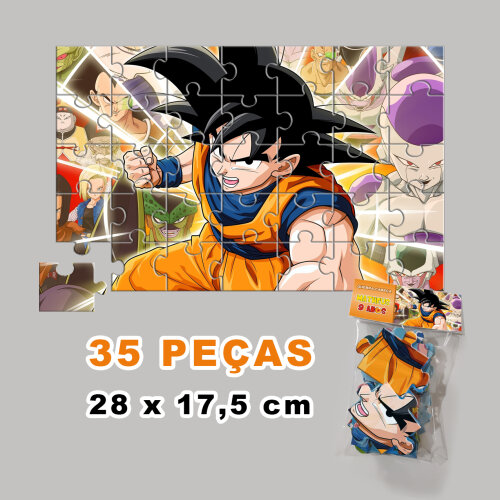 Quebra-Cabeça Dragon Ball Z Goku Personalizado (35 peças - Tamanho 28x17,5cm)