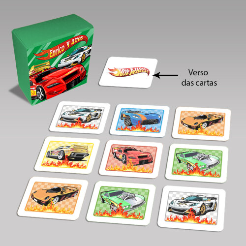 Jogo da Memória Hot Wheels na Caixinha (12 Peças / 6 Pares)