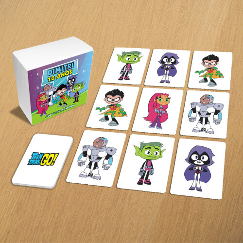 Jogo da Memória Jovens Titãs na Caixinha (10 Peças / 5 Pares)