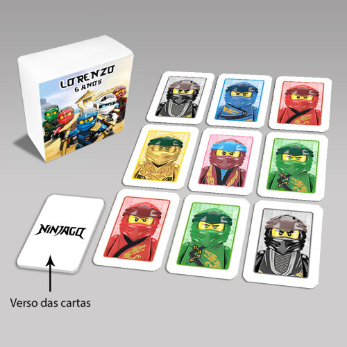 Jogo da Memória Ninjago na Caixinha (12 Peças / 6 Pares)