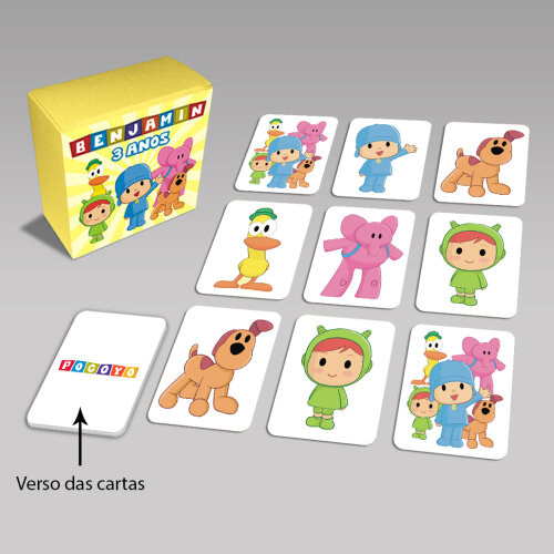 Jogo da Memória Pocoyo na Caixinha (12 Peças / 6 Pares)