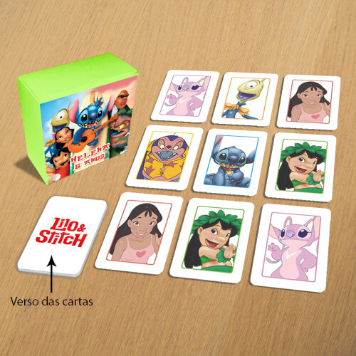 Jogo da Memória Lilo e Stitch na Caixinha (12 Peças / 6 Pares)