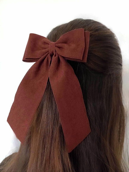 Laço de Cabelo de Camurça com Pontas - Acessório Feminino