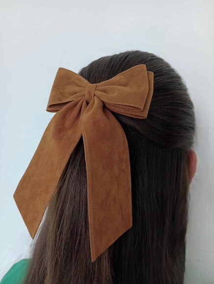 Laço de Cabelo de Camurça com Pontas - Acessório Feminino