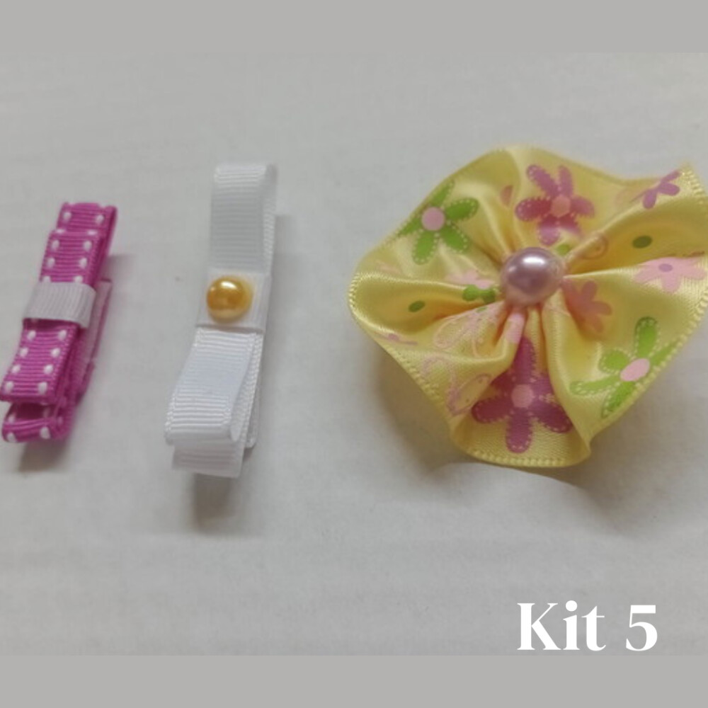 Acessórios de Cabelo com Velcro para bebê- Laços e Flores