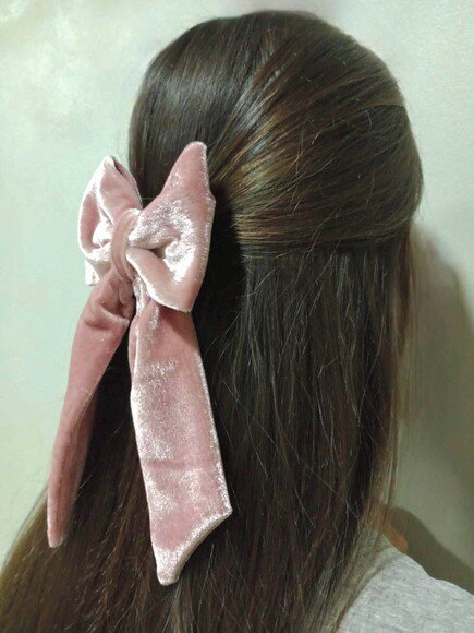 Laço de Veludo Cristal - Acessório de Cabelo