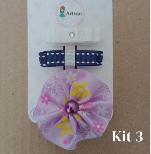 Acessórios de Cabelo com Velcro para bebê- Laços e Flores